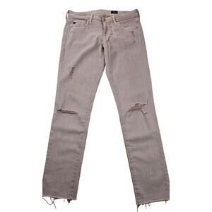 Sulfur Infinite Mauve AG light pink raw hem the legging ankle super skinny 27 R